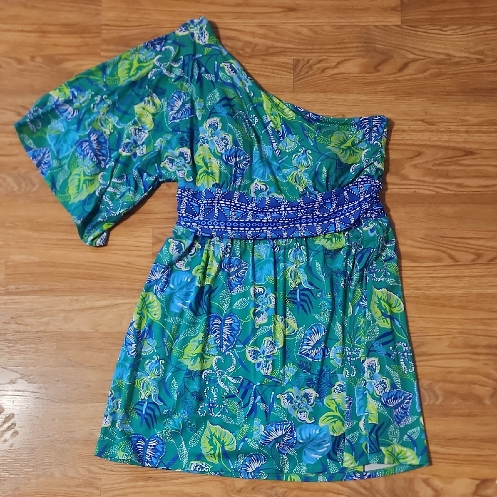 Tropical Blue and Green Romper